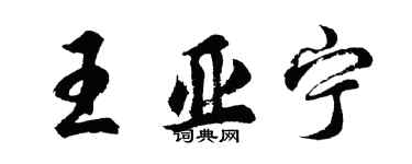 胡問遂王亞寧行書個性簽名怎么寫