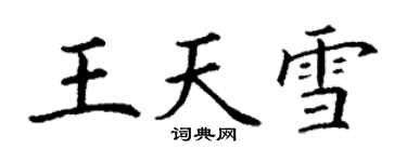 丁謙王天雪楷書個性簽名怎么寫