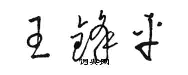 駱恆光王鋒平草書個性簽名怎么寫