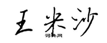王正良王米沙行書個性簽名怎么寫