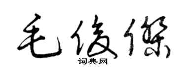 曾慶福毛俊傑草書個性簽名怎么寫