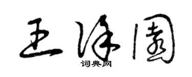曾慶福王徐園草書個性簽名怎么寫