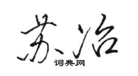 駱恆光蘇冶行書個性簽名怎么寫