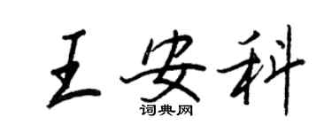 王正良王安科行書個性簽名怎么寫