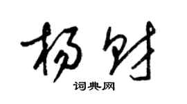 梁錦英楊財草書個性簽名怎么寫
