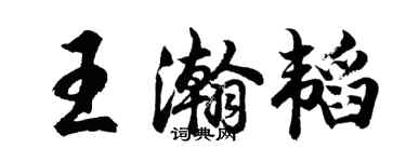 胡問遂王瀚韜行書個性簽名怎么寫