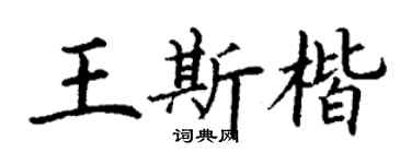 丁謙王斯楷楷書個性簽名怎么寫