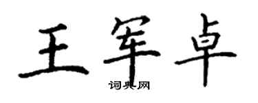 丁謙王軍卓楷書個性簽名怎么寫