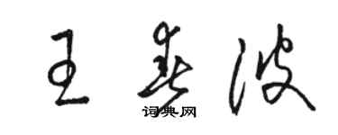 駱恆光王春波草書個性簽名怎么寫