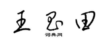 梁錦英王昌田草書個性簽名怎么寫