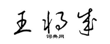 梁錦英王將成草書個性簽名怎么寫