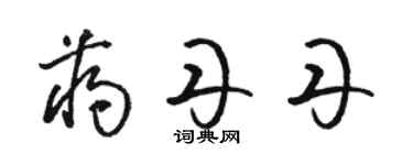 駱恆光蔣丹丹草書個性簽名怎么寫