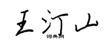 王正良王汀山行書個性簽名怎么寫