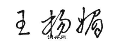 駱恆光王楊媚草書個性簽名怎么寫