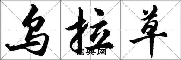 胡問遂烏拉草行書怎么寫