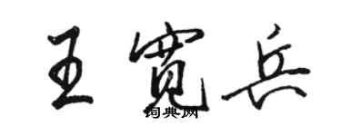 駱恆光王寬兵行書個性簽名怎么寫