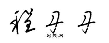 梁錦英程丹丹草書個性簽名怎么寫