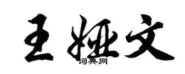 胡問遂王婭文行書個性簽名怎么寫