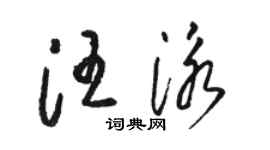 駱恆光汪泳草書個性簽名怎么寫