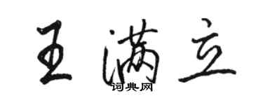 駱恆光王滿立行書個性簽名怎么寫