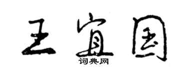 曾慶福王宜國行書個性簽名怎么寫