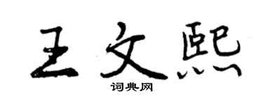 曾慶福王文熙行書個性簽名怎么寫