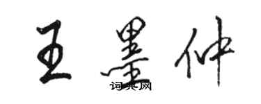 駱恆光王墨仲行書個性簽名怎么寫