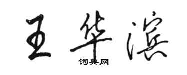 駱恆光王華濱行書個性簽名怎么寫