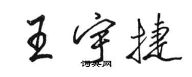 駱恆光王宇捷行書個性簽名怎么寫
