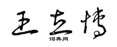 曾慶福王立博草書個性簽名怎么寫