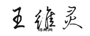 駱恆光王維靈行書個性簽名怎么寫