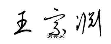 梁錦英王宗淵草書個性簽名怎么寫