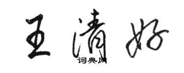 駱恆光王清好行書個性簽名怎么寫