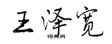 曾慶福王澤寬行書個性簽名怎么寫