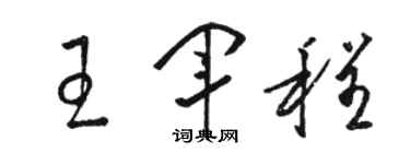 駱恆光王軍程草書個性簽名怎么寫