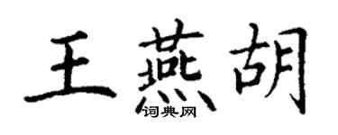 丁謙王燕胡楷書個性簽名怎么寫
