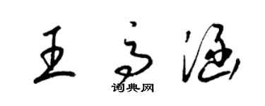 梁錦英王高涵草書個性簽名怎么寫