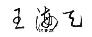 駱恆光王海天草書個性簽名怎么寫