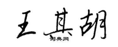 王正良王其胡行書個性簽名怎么寫