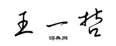 梁錦英王一哲草書個性簽名怎么寫