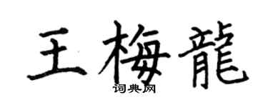 何伯昌王梅龍楷書個性簽名怎么寫