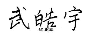 王正良武皓宇行書個性簽名怎么寫