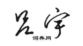 駱恆光呂宇草書個性簽名怎么寫