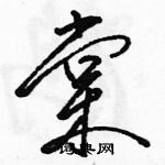 駱恆光寫的硬筆草書棠