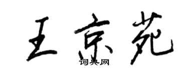王正良王京苑行書個性簽名怎么寫