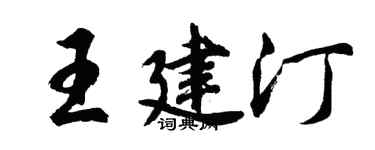 胡問遂王建汀行書個性簽名怎么寫
