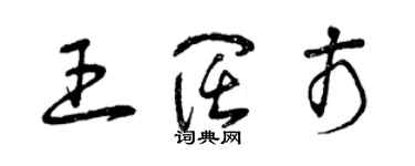 曾慶福王闊市草書個性簽名怎么寫