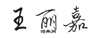 駱恆光王麗嘉行書個性簽名怎么寫