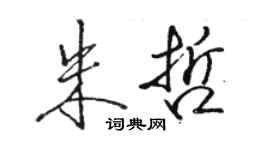 駱恆光朱哲行書個性簽名怎么寫