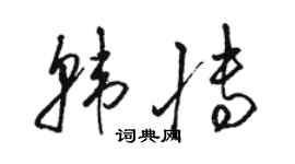 駱恆光韓博草書個性簽名怎么寫